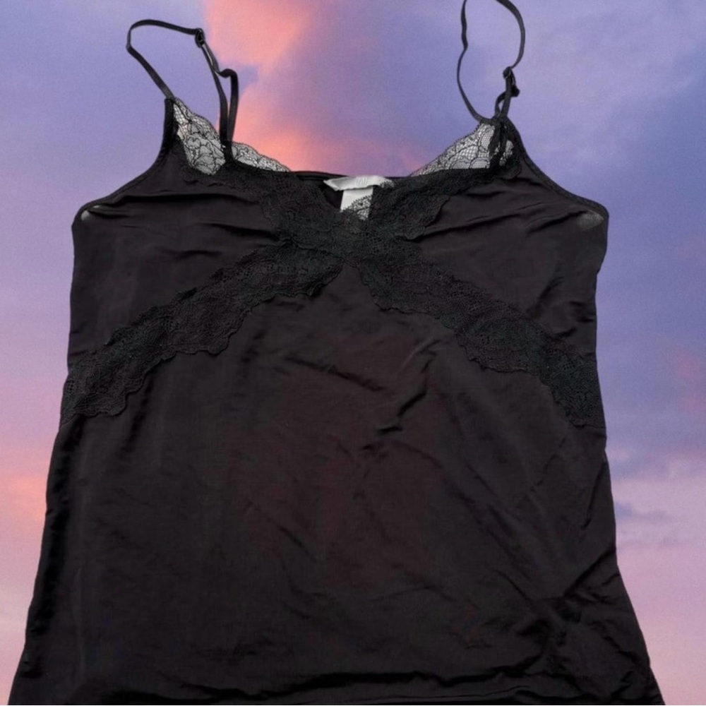 H&M Black Lace Detail Top